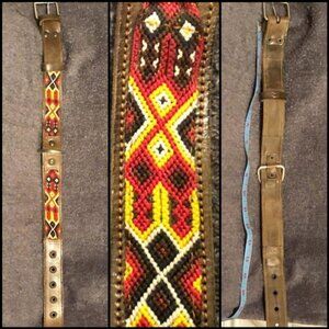 Leather And Macrame Dog Collar